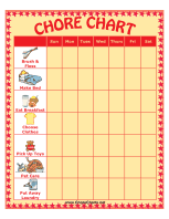Chore Chart with Seven Chores and Pictures