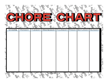 Cleaning Staff Chore Chart