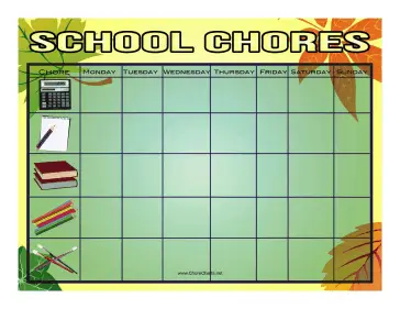 Fall School Chore Chart