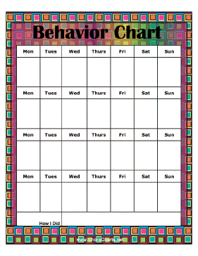 Colorful Monthly Behavior Chart