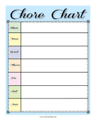 7 Day Chore Chart