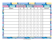 Colorful Blocks Reward Chore Chart