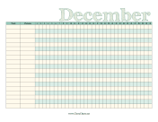 December Chore Chart