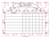 Flamingos Personal Chore Chart