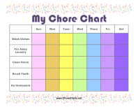Chore Chart with Light Rainbow Colors