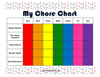 Chore Chart with Rainbow Colors