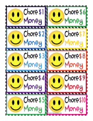 Smiley Face Chore Money
