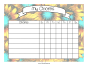 Sunflowers Chore Chart