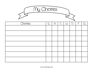 Blank Chore Chart