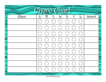 Blue Waves Reward Chore Chart