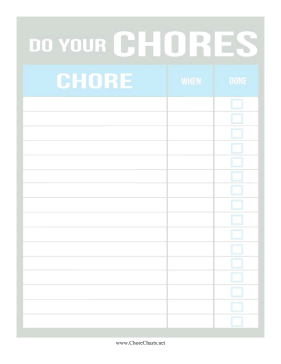 Do Your Chores Chart