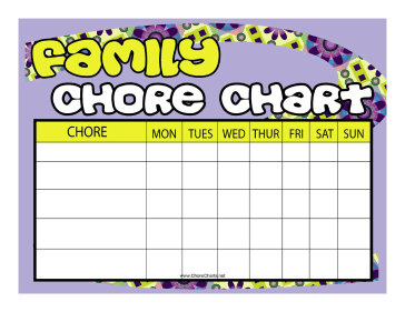 Floral Family Chore Chart