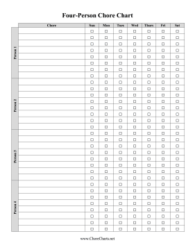 Four-Person Chore Chart