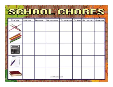 Leaves School Chore Chart