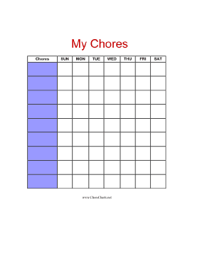 Chore Chart with Nine Chores