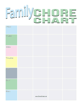 Pastel Family Chore Chart