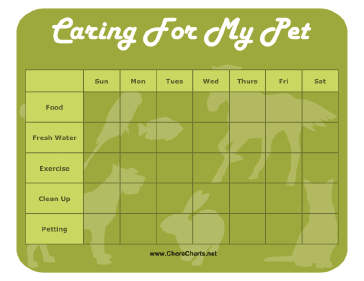 Pet Care Chore Chart