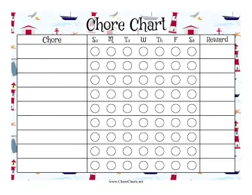 Sailboat Reward Chore Chart