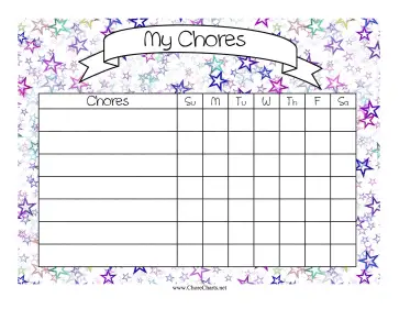 Stars Personal Chore Chart