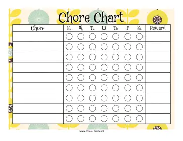 Sunflower Reward Chore Chart
