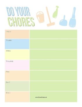 Teenager Chore Chart