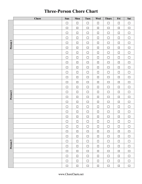 Three-Person Chore Chart