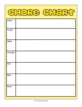 Weekly Chore Chart