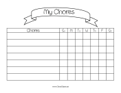 Blank Chore Chart