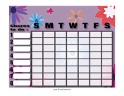 Flower Chore Chart