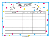 Polka Dots Chore Chart