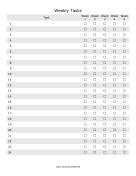Weekly Tasks Chore Chart